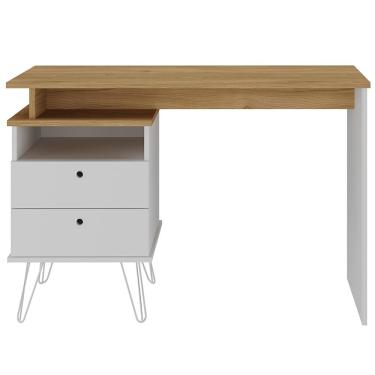 Imagem de Mesa Para Escritório Escrivaninha Home Office Versa A02 Olmo Branco - Lyam Decor
