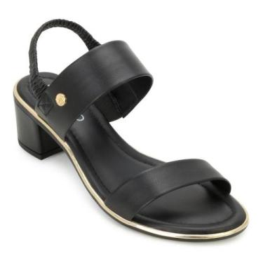 Imagem de Sandália Salto Beira Rio PD BR25-83792, Preto, Dourado, 37