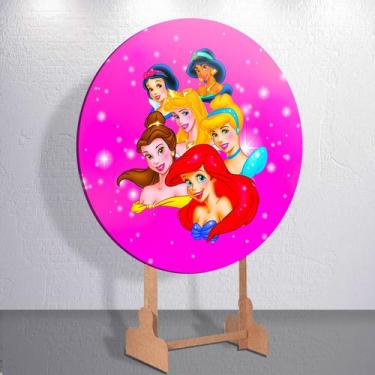 Imagem de Capas Painel Festa Infantil Menina Princesas Painel Redondo Grande ou 