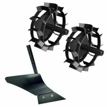 Imagem de Kit Arado Par Rodas de Ferro Motocultivador Buffalo Branco Husqvarna