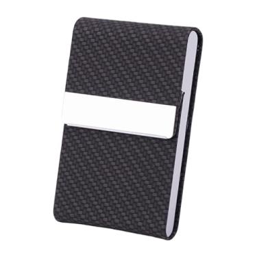 Imagem de UxicRuya Porta-cartões de Visita em PU, Carteira, Porta-cartões de Visita, Porta-cartões de Crédito para Recepções, Reuniões, Networking, Padrão Tecido