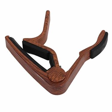 Imagem de RiToEasysports Conjunto de Liga de Alumínio Com 5 Palhetas para Mudanças Rápidas de Som para Guitarra de 6 Cordas, Banjo, Bandolim e Muito Mais (Madeira Escura)