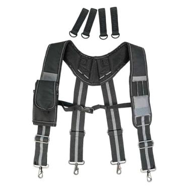 Imagem de Stgfyxgs Cinto de Ferramentas, Suspensão Portátil para Construção, Equipamento de Suspensão para Fazendeiros, Eletricistas, Telhados, Preto E Cinza, Tamanho real