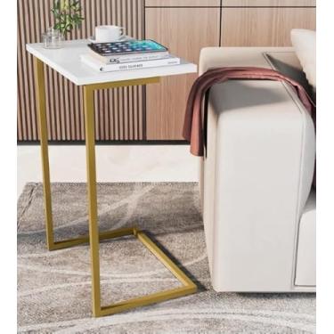 Imagem de Mesa Lateral Notebook com Pés de Ferro Resistente e Elegante Apoio Sala Sofá Moderna Decoração