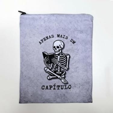 Imagem de Capa de Livro Protetora Book Sleeve Porta Livros de Tecido Kindle (CAVEIRA, PADRÃO)