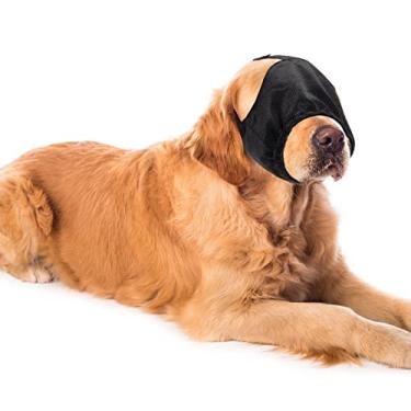 Imagem de Thunder Pet Capa calmante de tecido para olhos de cachorro, focinheira de ansiedade, protetores de orelha para cães com cancelamento de ruído, cuidados com o cuidado antienjoo do carro, antilatido (GG)