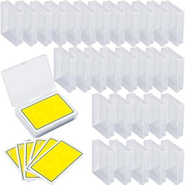 Imagem de Queekay 10 caixas de cartas de baralho de plástico porta-cartões colecionáveis organizadores de caixa de armazenamento vazia transparente para jogos, 9 x 7 x 2,7 cm