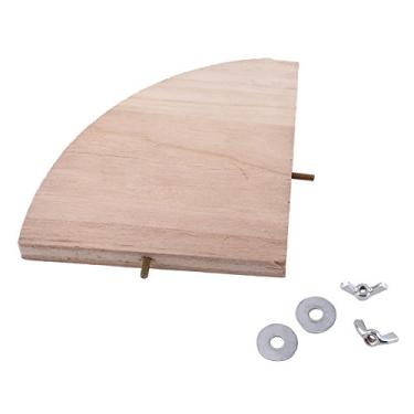 Imagem de Aramox Suporte de Madeira para Gaiola de Pássaros, Formato de Leque Ideal para Papagaios, Hamsters, Gerbos e Outros Animais de Estimação Pequenos para Brincar de Escalada