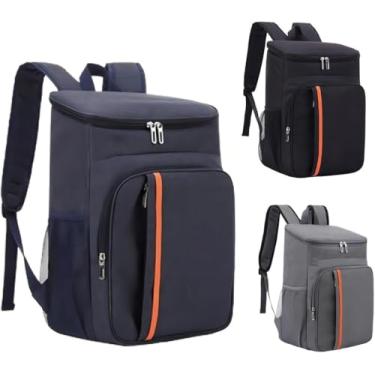 Imagem de Mochila Térmica 23 L Bag Cooler Impermeável Reforçada para Marmita, Cerveja Gelada, Viagem, Praia, Academia e Trabalho Bolsa Térmica Masculina e Feminina Portátil Premium (CINZA)