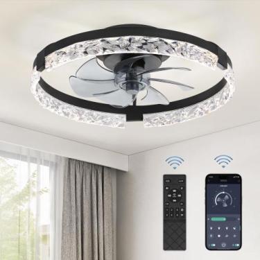 Imagem de Ventilador de teto LEDIARY 20" Low Profile Black Remote 120V