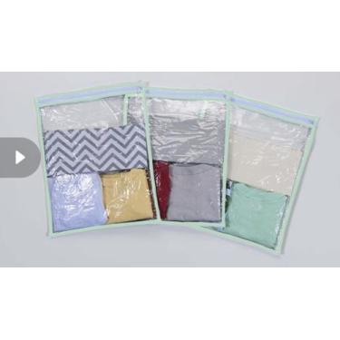 Imagem de Saquinho Organizador para Roupa Infantil Adulto Bebê 10 Peças Verde Ag