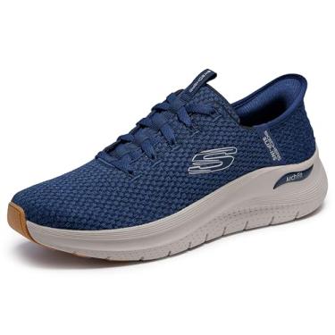 Imagem de Skechers Tênis masculino Slip-ins: Arch Fit 2.0-Look Ahead Knit Cadarço Slip On Tênis, Azul marino, 42