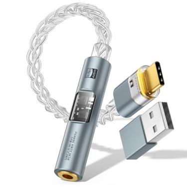Imagem de MoKo Adaptador de áudio USB C para 3,5 mm – Chip duplo CX31993 MAX97220 DAC e amplificador HiFi, tipo C para fone de ouvido 3,5 mm, conector auxiliar Dongle para Android, iPhone, iPad, Mac, Windows