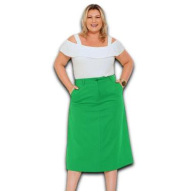 Imagem de Saia Longa Cargo Turin Plus Size com Detalhe Utilitário e Bolso - Amop