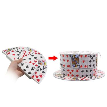 Imagem de Chapéu dobrável mágico com cartas de baralho - truque de estilo gancho