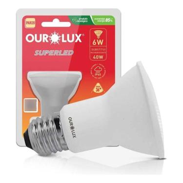 Imagem de 2X Lâmpada Led Par20 6W 3000K Ip20 Branco Quente Ourolux Luz