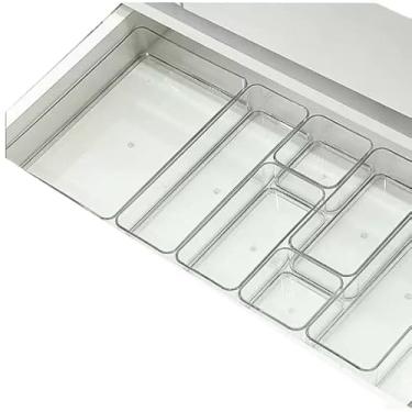 Imagem de Conjunto 7 Organizadores Multiuso para Gavetas, Armários, Geladeiras Potes em Acrílico(7 Organizadores)