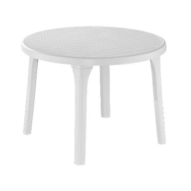 Imagem de Mesa Plástica Redonda Desmontável Allegro 100x72 Cm Branca Pisani