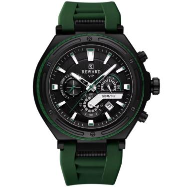 Imagem de Relógio Masculino Design Robusto Esportivo De Quartzo 3bar à Prova D´agua Verde