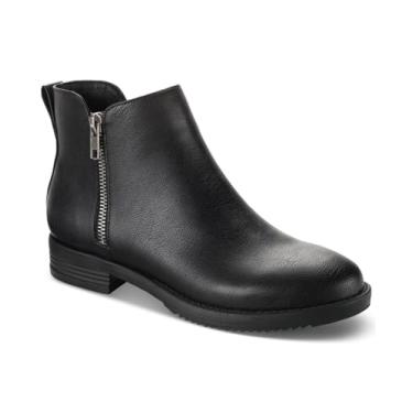 Imagem de Style & Co. Bota feminina Laylaa de couro sintético com zíper duplo, Preto liso, 40