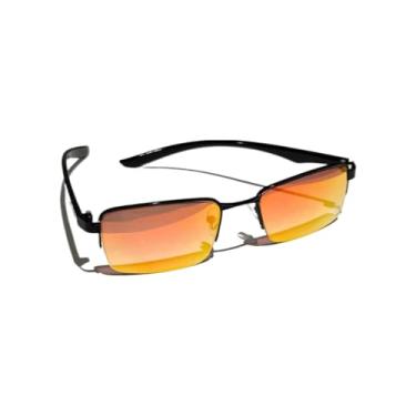 Imagem de Óculos De Sol Masculino Vintage Retrô estilo gângster Lupinha Retangular Feminino uv400(Vermelho)