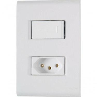 Imagem de Conjunto 4x2 1 Interruptor Simples 10 A 250 V 1 Tomada 2p+t 20 A 250 V Tramontina Liz