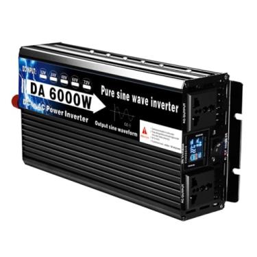 Imagem de HENGJINGTR Inversor de onda senoidal pura de 6000 watts, conversor de 12V-72V CC para 110V/230V CA, para fornecimento de energia solar de emergência em trailers e motorhomes,12V to 230V