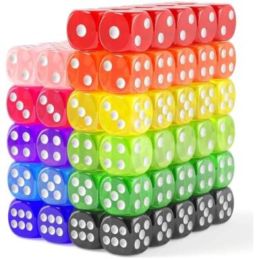 Imagem de Pacote com 36 14 mm, 6 lados, dados de escritório, conjunto de móveis translúcidos, cores aleatórias