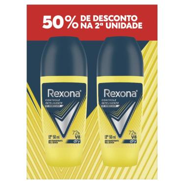 Imagem de Desodorante Antitranspirante Roll-On Rexona V8 Dry 2 Unidades de 50ml