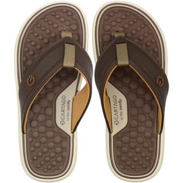 Imagem de Chinelo de Dedo Cartago Dubai Esferas Conforto Masculino, 39, Marrom
