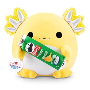 Imagem de Snackles Series 2 14-inch by ZURU Cuddly Squishy Comfort 14-inch Plush with Licensed Snack Brand Accessory, (Axolotl&Pringles Sour Cream and Onion)