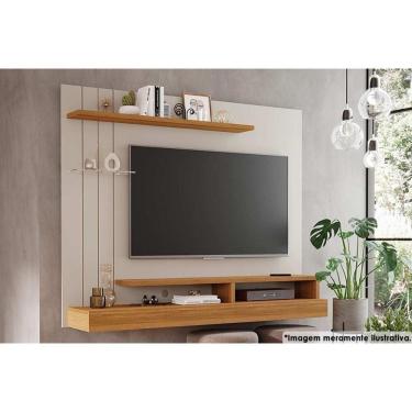 Imagem de Painel Home P-tv Até 50 Polegadas Valência Plus C- Prateleira E Nichos 160x135cm Off White-nature