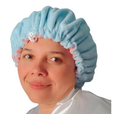 Imagem de Touca toalha para secar o cabelo de microfibra com regulador. - IsaTou