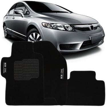Imagem de Tapete Carpete New Civic 2007 à 2013 Logo Bordado Jogo 3 Peças Persona