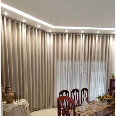 Imagem de Cortina Linho com Forro Leve 8m de tecido x 2,80 m de Altura - Casa da