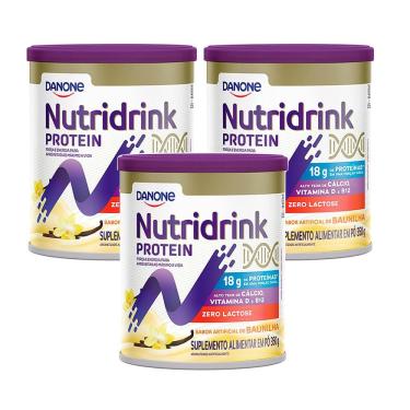Imagem de Kit 3 Nutridrink Protein Baunilha Zero Lactose 350g
