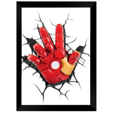Imagem de Quadro Decorativo A4 - Mão Homem de Ferro 005 Mold Preta