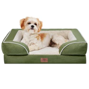 Imagem de Comfort Expression Cama para cães pequenos à prova d'água, com espuma ortopédica, sofá-cama confortável para animais de estimação com capa removível lavável e fundo antiderrapante (P, verde claro)