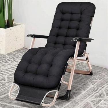 Imagem de Cadeira Espreguiçadeira Dobravel Almofada Futon Preta 150kg - Shark Bl