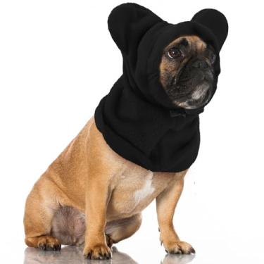 Imagem de Clysee Chapéus de inverno para cães, orelhas silenciosas para cães, aquecedores de pescoço, cachecol com capuz, capa de proteção contra ruído, gorro de cabeça, fantasia para cães de estimação e gatos