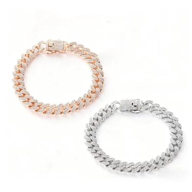 Imagem de Coleira de corrente de gato, 2 peças, coleira de caminhada com elos cubanos de diamante, com fivela segura, colar de strass para animais de estimação, corrente de metal, acessórios para gatos, cães