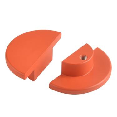 Imagem de funifiti Pacote com 6 puxadores de armário laranja maçanetas de meia lua gavetas de cozinha com orifício único puxadores em forma de semicírculo multicolorido acessórios de decoração de quarto