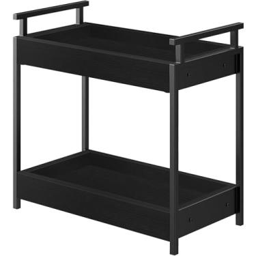 Imagem de BCOZLUX Organizador de balcão de banheiro, bancada organizadora de banheiro de 2 níveis, prateleira organizadora de pia de madeira para armazenamento de vaidade, bandeja organizadora para cômoda