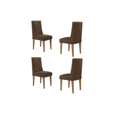 Imagem de Kit 4 Cadeiras Sala Jantar Pietá 4 Un Madeira Capuccino-linho Capuccino - Rufato