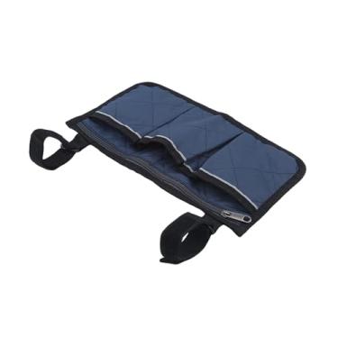 Imagem de Kokiya Bolsa lateral para cadeira, estojo para apoio de braço, bolsa prática para guardar acessórios de cadeira, ideal para idosos, andadores e bicicletas, Azul Escuro