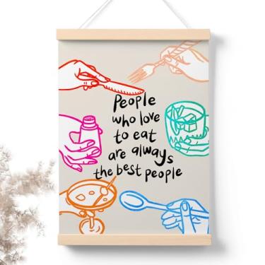 Imagem de PaJiaNi Arte de parede de cozinha engraçada, pôster colorido de jantar, pessoas que amam comer, decoração de parede para cozinha, jantar, restaurante, café, bar, 30 x 40 cm