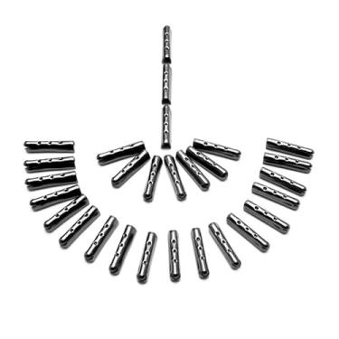 Imagem de 50 peças de aglets pretos para cadarços, pontas de renda para sapatos, moletons com capuz de paracord de metal, tênis de lona, cadarço e pontas de substituição de cabeça
