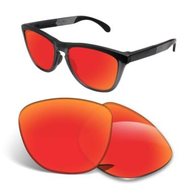 Imagem de Lentes de substituição de 1,5 mm compatíveis com óculos de sol Oakley Frogskins Range OO9284 OO9284A Frogskins OO9013 - laranja vermelho polarizado