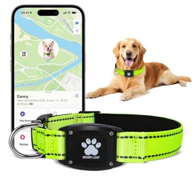 Imagem de Rastreador GPS 2 em 1 para cães, coleira inteligente refletiva à prova d'água – sem taxas mensais, alcance ilimitado, compatível com Apple Find My (somente iOS) e ideal para cães pequenos, médios e