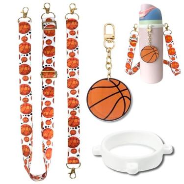 Imagem de Z-synka Conjunto de acessórios de basquete Owala para garrafa de água Owala 680 g, 947 g, 1,134 g, copo, FreeSip - Inclui alça de ombro, alça de alça, anel de silicone, pingente de chaveiro, presentes